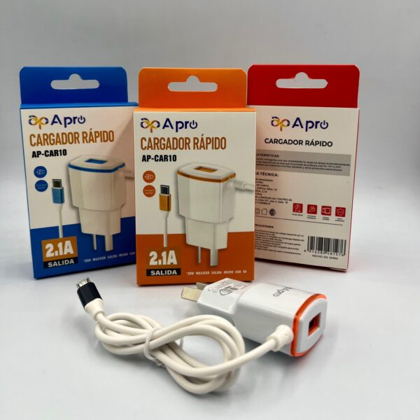 CARGADOR APRO 1USB 2.1A  V8